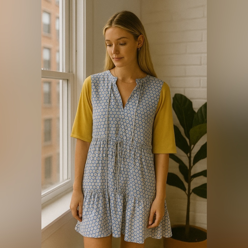 Anthropologie Boho Floral Relaxed Fit Dress size Large